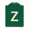 Signmission Designer Series Sign W/ Letter Z, Green & Tan Heavy-Gauge Aluminum Sign, 24" x 18", G-1824-22914 A-DES-G-1824-22914 - alternate 1